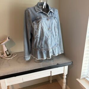 Chico's Light Blue Denim Jacket Chicos Sz 4 (US 20-22)